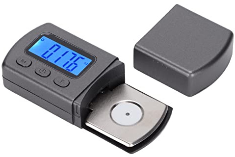 LICAEVEY Plattenspieler-Stylus-Kraftmessgerät, LP, Tonarm-Stylus-Druckmessgerät, Waage, 0,01 G/5,00 G, Blaue LCD-Hintergrundbeleuchtung mit 5 Kalibriergewicht für Plattenspieler