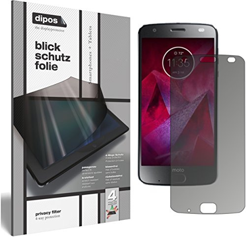 dipos I Privacy Filter compatible with Lenovo Moto Z2 Force Screen Protector Anti-Spy 4-Way Protection