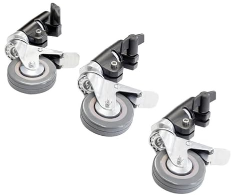 Pixapro Caster Wheels Photography Equipment Lighting Video Studio Camera Photoshoot Filming Photo Light Portable Film Proffessional Light Stands (30mm Fitting) - Clamp, Kit, Tripod, Rolling
