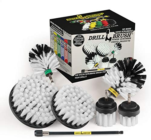 Drill Brush Ultimate Automotive Cleaning Kit With Extension - Truck Accessories - Glass, Upholstery, Seats, Window, Interior, Wheel, Carpet Cleaner - Car Mats - Spin Brush - Motorcycle Accessories