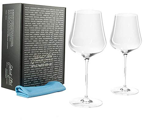 Palatina Werkstatt ? Gabriel-Glas | Gold Edition 2 er Set | mundgeblasenes Weinglas | 90 Gramm | spülmaschinenfest | + speziellem Gl?ser-Poliertuch