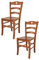 t m c s Tommychairs - 2er Set Stühle Cuore für Küche und Esszimmer, Robuste Struktur aus Buchenholz in der Farbe Kirschholz lackiert und Sitzfläche aus Holz