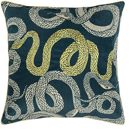 PAD - Snake - Kissenhülle - Polyester - Petrol - 45 x 45cm - Lieferung erfolgt OHNE Füllung!