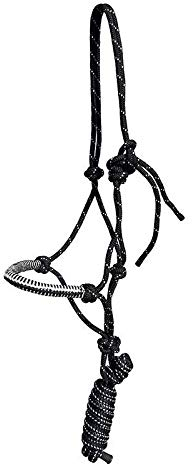 German Riding Knotenhalfter-Set Mila incl. Strick Full schwarz-weiß