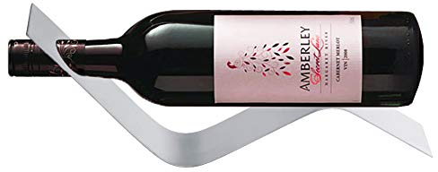 HERCHR Portabottiglie singolo in acciaio inox da tavolo, portabottiglie a forma di S unico, portabottiglie in metallo, Espositore per Vino per banconi da Cucina Bancone da Bar