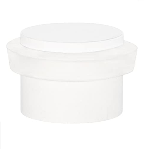 EVI Herrajes | Tope de Puerta Adhesivo Lacado Blanco | Ø24x20 mm | Acero Inoxidable | Goma Blanca de Silicona Natural | Gran Adhesión | 100% Funcional | Mod. I-163BBL