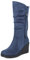 Onewus Stivali a mezza altezza da donna con zeppa, OPACO blu, 42 EU