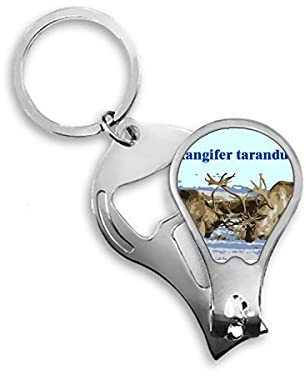 Canis Lupus Arctos Art-Deco-Fingernagelknipser, Schneider mit Schlüsselring, Weiß