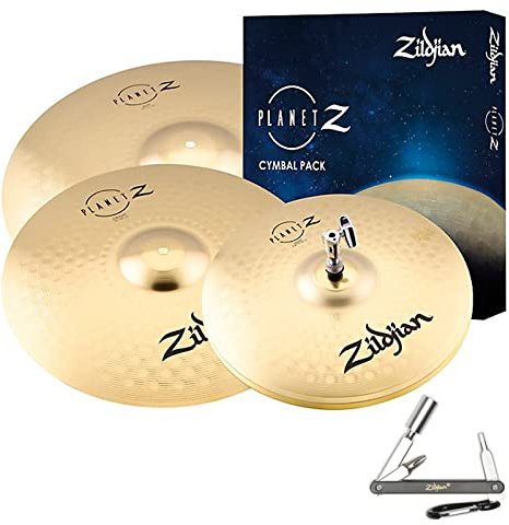 Avedis Zildjian Company ZP4PK Hats/Crash/Ride Planet Z Complete Pk (14H, 16C, 20R) - Cymbal Set With ZKEY