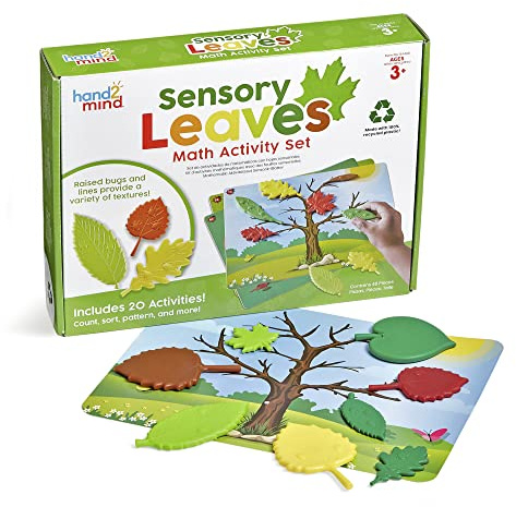 Learning Resources Sensorik-Blätter Mathe Aktivitätsset, Muster Spiel, Formen Puzzle, Muster Form, Mathe Spielsteine, Sortier Spielzeug, Zähl Spielzeug, Vorschul Aktivitäten, ab 3 Jahren