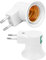 Adattatore per Presa di Corrente, Presa di Corrente a Innesto 2 Pezzi E27 da Presa per Lampadina a Sdoppiatore di Presa con Interruttore Base per Lampada con Presa a Vite in PVC Spina UE 220V Presa di