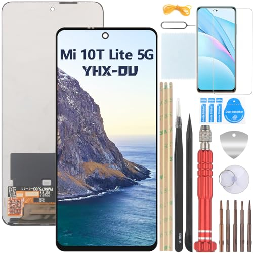 YHX-OU 6,67 Pulgadas LCD para Xiaomi Mi 10T Lite 5G M2007J17G Kit de Pantalla Táctil de Reemplazo del Digitalizador con Herramientas (Negro)