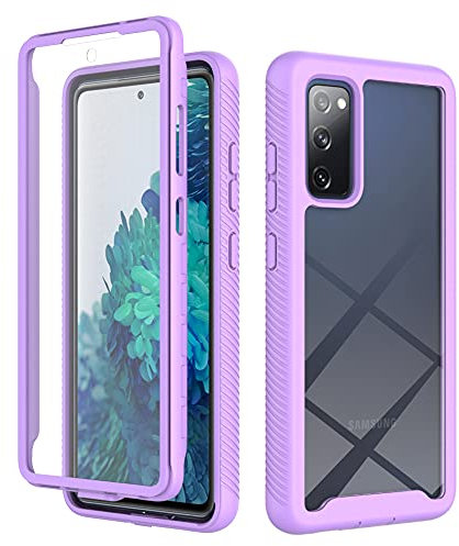 XINNI Hülle für Samsung Galaxy S20 FE, 360 Grad Stoßfeste Schutzhülle mit Integriertem Bildschirmschutz, Robuster Bumper Outdoor Full Body Case, Helles Lila