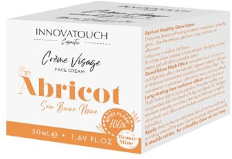 Innovatouch Aprikosen-Gesichtscreme 50 ml – sofortige Pflege, feuchtigkeitsspendend und glänzend, langanhaltend, angereichert mit Lupinenpeptiden und Aprikosenkernöl, leuchtender Teint und