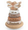 Elefantasie Holz Stapelturm beige personalisierbar mit Name und Geburtsdaten Baby Geschenk mit Gravur Geschenk zur Geburt oder Taufe