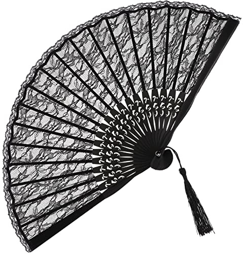 BESPORTBLE Faltbarer Handventilator Mädchen Vintage Retro Blumenspitze Handfaltbarer Handventilator