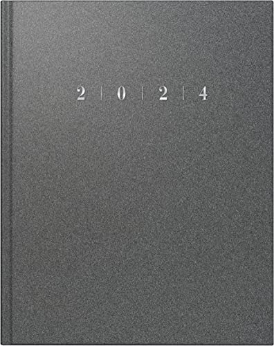 rido/idé Wochenkalender Modell Managerkalender TM 2024 2 Seiten = 1 Woche Blattgröße 20,5 x 26 cm grau