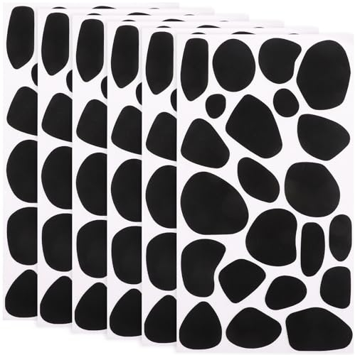 FOMIYES Dalmatinische Flecken 6 Bögen Mit Kuhmuster-Filzaufklebern Schwarzem Fleck Vinyl-Aufkleber Diy-Dekorationsaufklebern Festival-Diy-Aufklebern Für Diy-Bastelarbeiten Aufkleber Mit Kuhdruck