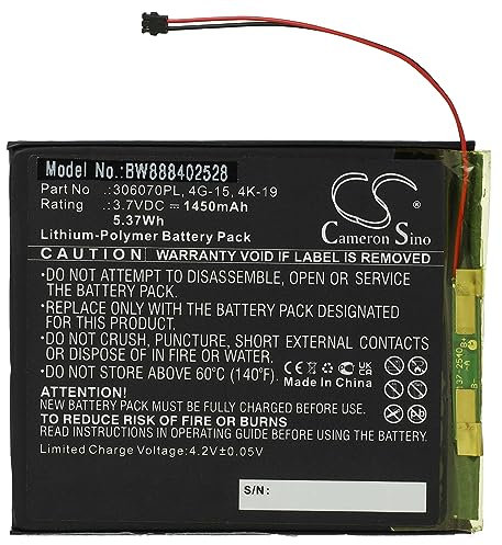 vhbw Batterie Compatible avec Pocketbook Touch HD 3 632 liseuse e-Book Reader (1450mAh, 3,7V, Li-polymère)