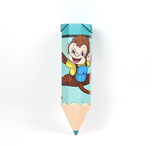 Seefalke - Geschwisterschultüte mit besonderen Design - 40 cm - in Form eines Stiftes - Geschenkverpackung für Enkel, Nichten und Neffen und Co. - Motiv Klausi, das Äffchen