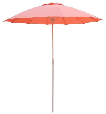 LBONG Gartenschirm Balkonschirm Sonnenschirm, höhenverstellbar, rund, Polyester,Marktschirm(180cm,Pink)