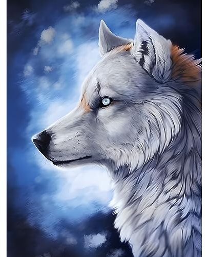 MOGTAA Wolf Diamond Painting Erwachsene, 5D Wolf Diamant Painting Bilder Erwachsene Anfänger, DIY Diamond Art Tiere Diamant Malerei Set für Home Dekor 30x40cm