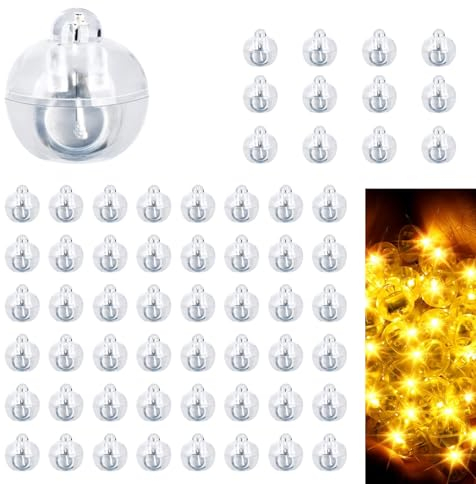 LED Ballons Lichter, Mini LED Licht Warmweiß 60 Stück, Ballonlicht für Luftballons, Papierlaterne, Geburtstagsfeier, Hochzeit, Weihnachten Dekoration, Geburtstag, Party Deko, Lichterketten Innen