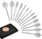 KENDO 13-Piece Spade Drill Bit Sets - Alloy Steel Paddle Flat Bit, Paddle Flat Bits for Woodworking, Hole Cutter with Quick Change Shank, Nylon Storage Pouch Included, 1/4 to 1-1/2 Inch