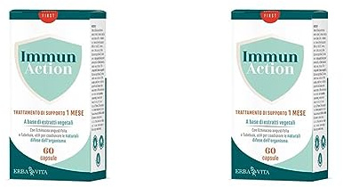 ERBA VITA Immun Action Capsule integratore alimentare con Echinacea e Tabebuia per coadiuvare le naturali difese dell’organismo (Confezione da 2)
