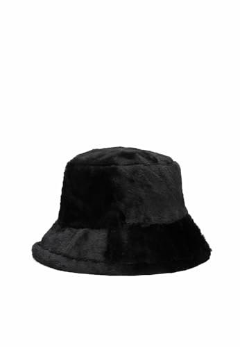 QUEEN HELENA Fischerhut mit weichem Fell für Damen CP302 Schwarz, One Size