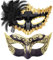 Goenb 2 Stück Venezianische Maske Damen Herren, Maskenball Maske Damen Herren Venezianischen Maske Augenmaske Sexy für Karneval Halloween Cosplay