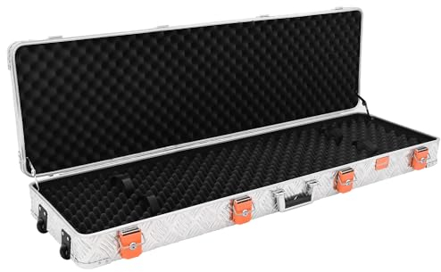 Alubox + Räder Gewehrkoffer RG010 Aluminium Riffelblech Gewehr Hartschalenkoffer 135 cm mit Rollen