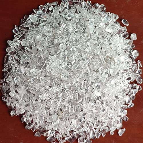 AMAZWI 100 g/Pack Lot Naturel Blanc Clair Quartz Cristal Pierre Puce Gravier Maison Chambre décoration Bricolage Aquarium DINZHHENGYIN