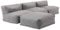 Oviala Ecksofa, fest, modular, 4-Sitzer, Grau – Mixi