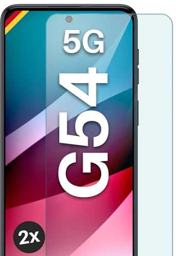 moex Schutzfolie für Motorola Moto G54 5G Glas 9H Härte, gehärtetes Schutzglas, Panzer Schutz Glas Displayschutz Folie, kompatibel mit jeder Handy Hülle, ShockProtect 2 Stück