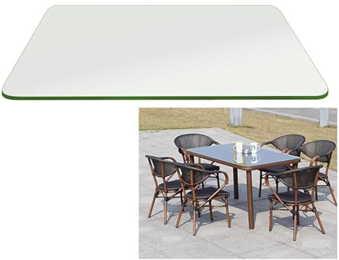 SXKJQER Glasplatte Rechteckig Transparente Glastisch Tischplatte Aus Gehärtetem Glas Tisch Glasscheibe 8mm Dick, Funkenschutzplatte, Glasboden für Kamin, Stark und Verschleißfest(Size:70x50cm)