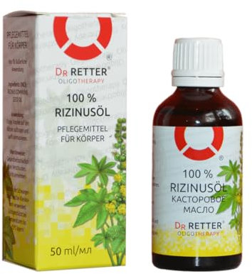 Kaltgepresstes Rizinusöl 50ml - 100% Rein & Natürlich - Für Haut, Haare, Wimpern & Augenbrauen Hochwertiges Rizinusöl für strahlende Schönheit - Vegan, Unraffiniert & Hexanfrei