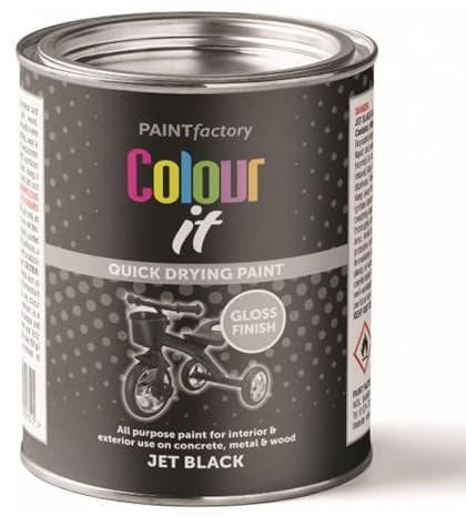 PD - Jet Black Gloss Paint 300ml – Quick Drying Multipurpose Paint for Interior & Exterior Use – Perfect for Metal, Wood, Plastic, Concrete – High Gloss Finish, All-Purpose Household Paint (1)