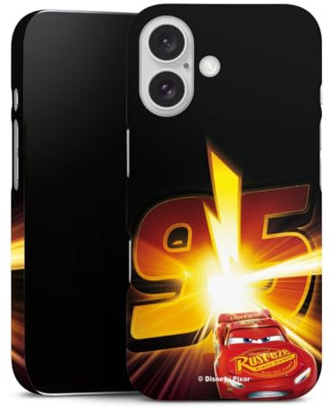 DeinDesign Premium Case kompatibel mit Apple iPhone 16 Smartphone Handyhülle Schutzhülle matt Offizielles Lizenzprodukt Cars Lightning McQueen 95