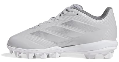 adidas Unisex-Kids Adizero Instinct 2.0 Molded Softball, Team Light Grey/Silver Metallic/White, 10
