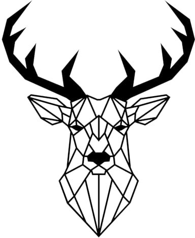 AREDE Metall Wanddekoration Hirschkopf Abstrakte Metallwandkunst für Schlafzimmer, Badezimmer, Wohnzimmer, Zuhause | 54 x 67 cm | Dekoration aus Aluminium verbund | Schwarz