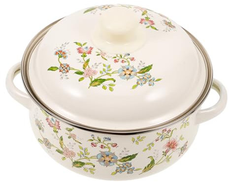 HOLIDYOYO Casserole Émail Pot Multifonction Pour Soupe Et Ragoût Compatible Avec Induction Et Ustensile De Cuisine Et