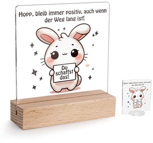 Acryl-Tischaufsteller, kreativer Pocket-Hug-Schreibtisch Deko mit positiver Botschaft, lustige Schreibtischdekoration, positives Geschenk für Frauen und Männer,Büro- und Heimdekoration (Kaninchen)