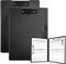 2 Pezzi Portablocco a4 con 2 Clip, Clipboards Ufficio/Cantiere/Scuola/Aula/Ristorante/Studio Medico (Nero)