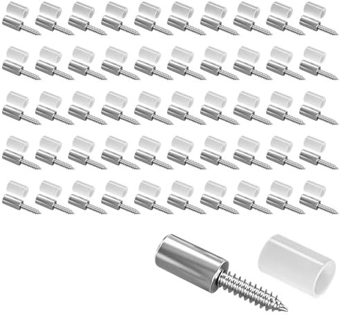 SYHSYC Taquet Etagere 50 Pièces, Support Étagère Placard en Métallique, Vis Autotaraudeuse Consoles pour Étagères, Fixation Etagere Invisible pour Armoire pour Bureau Bibliothèque Meubles