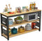 Isla de almacenamiento de cocina de altura ajustable con encimera grande, estación de café, soporte para microondas y mesa de vino, ideal para el hogar y comedor, 130 x 35 x 80 cm