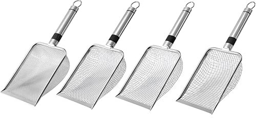 Lpraer 4 Pack Gardening Soil Sifter, Garden Riddle Mesh Sieve Sifter with Handle, 2/2.8/3.8/5mm Mesh Dirt Sifter Compost Sifter for Gardening Sand Soil Dirt Compost