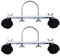 1 Pair Electric Heating Oil Heater Support Holder Replace Parts Replacements Black Wheel 21 cm