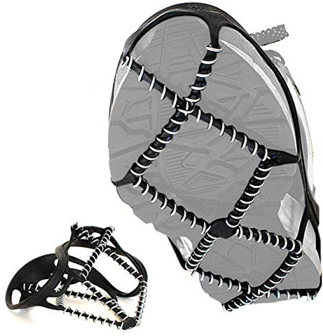1 Paar Crampons Anti-Rutsch EIS-Greifer Spikes Schuhabdeckungen für Wandern Camping Schuhe Stiefel mit Abrieb- Stahlspiralen Gummi Manganstahl Sicheres Gehen
