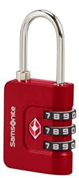Samsonite TA Revolution - TSA-Kombinationsschloss mit 3-Ziffern-Code, Sicheres Gepäckschloss für Koffer & Taschen, Kofferschloss, Rot